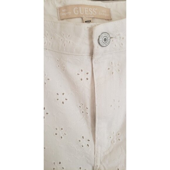 NWT GUESS GUESS FLORIDADA HIGH RISE STRETCH STRAIGHT FIT WHITE JEANS W31 ×32 - Picture 5 of 14